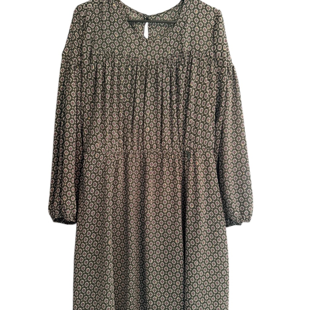 Calvin Klein green boho print dress size 14